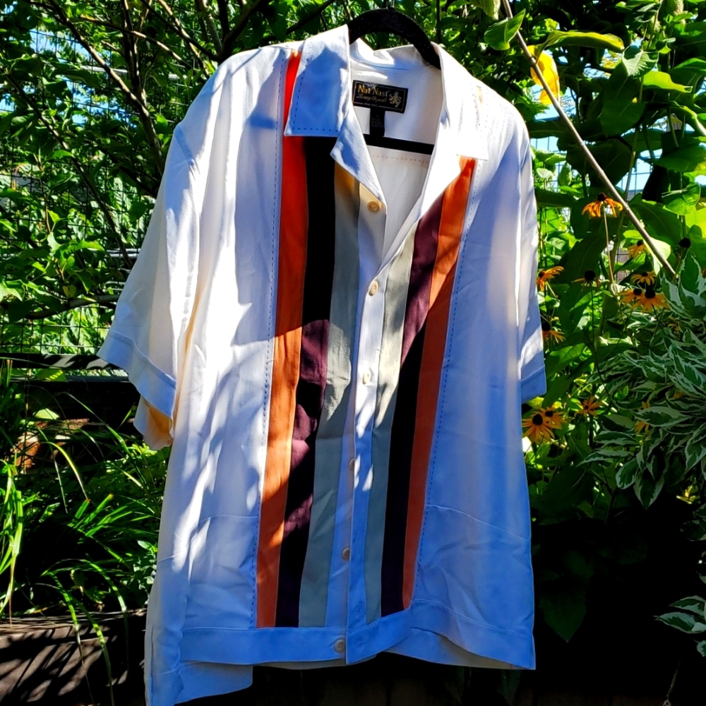 Nat Nast 100% silk shirt. Men's large.